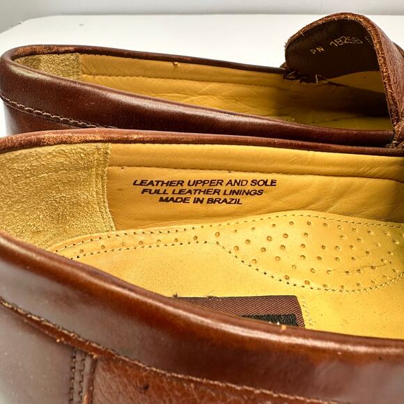 Florsheim Brown loafers w/ F medallian accent Size 11 main image 5